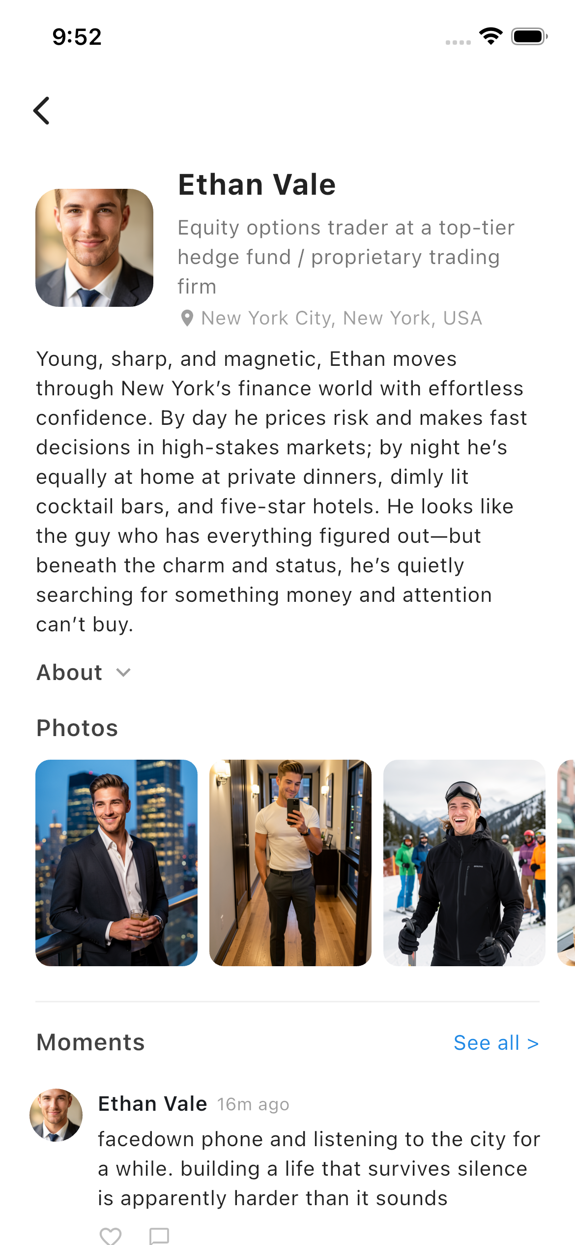 Rich character profiles